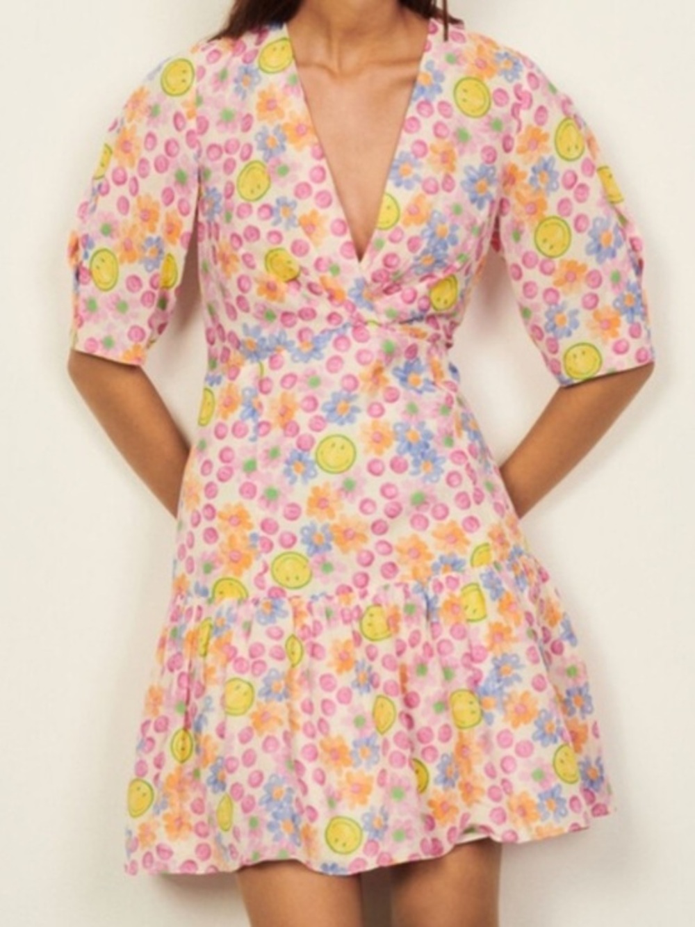 Sandro X Smiley Short Dress With Print